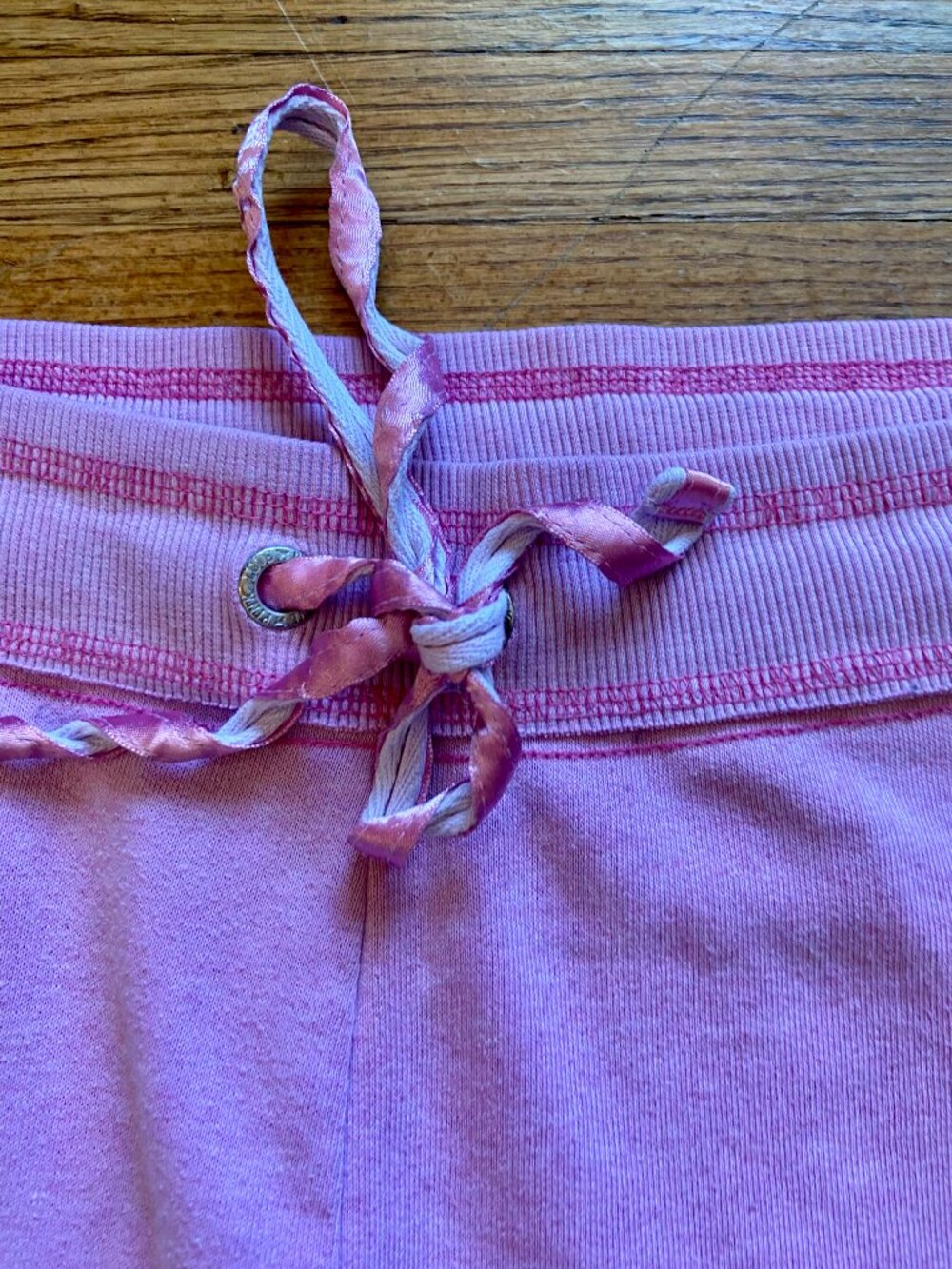 Victorias Secret PINK Flare Sweat Pants Drawstring Cotton Lightening Bolt Low L - Picture 13 of 14